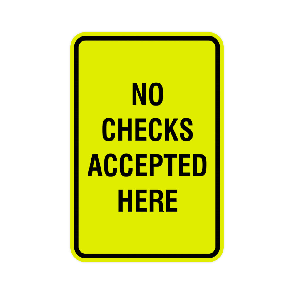 No Checks Accepted Sign
