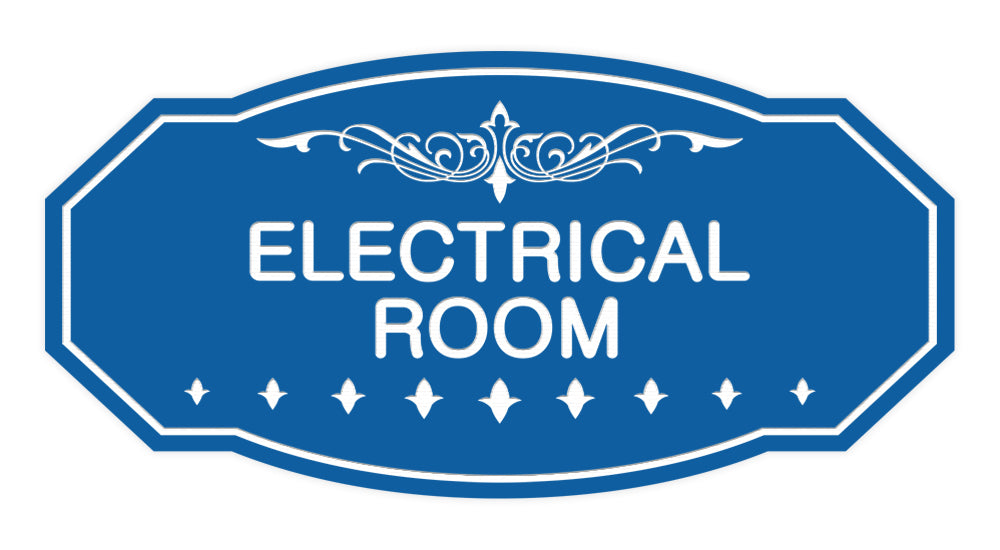 Blue Victorian Electrical Room Sign
