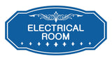 Blue Victorian Electrical Room Sign