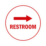 Signs ByLITA Circle Restroom Right Arrow Sign