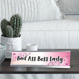 Bad Ass Boss Lady, Designer Office Gift Desk Sign (2 x 8")