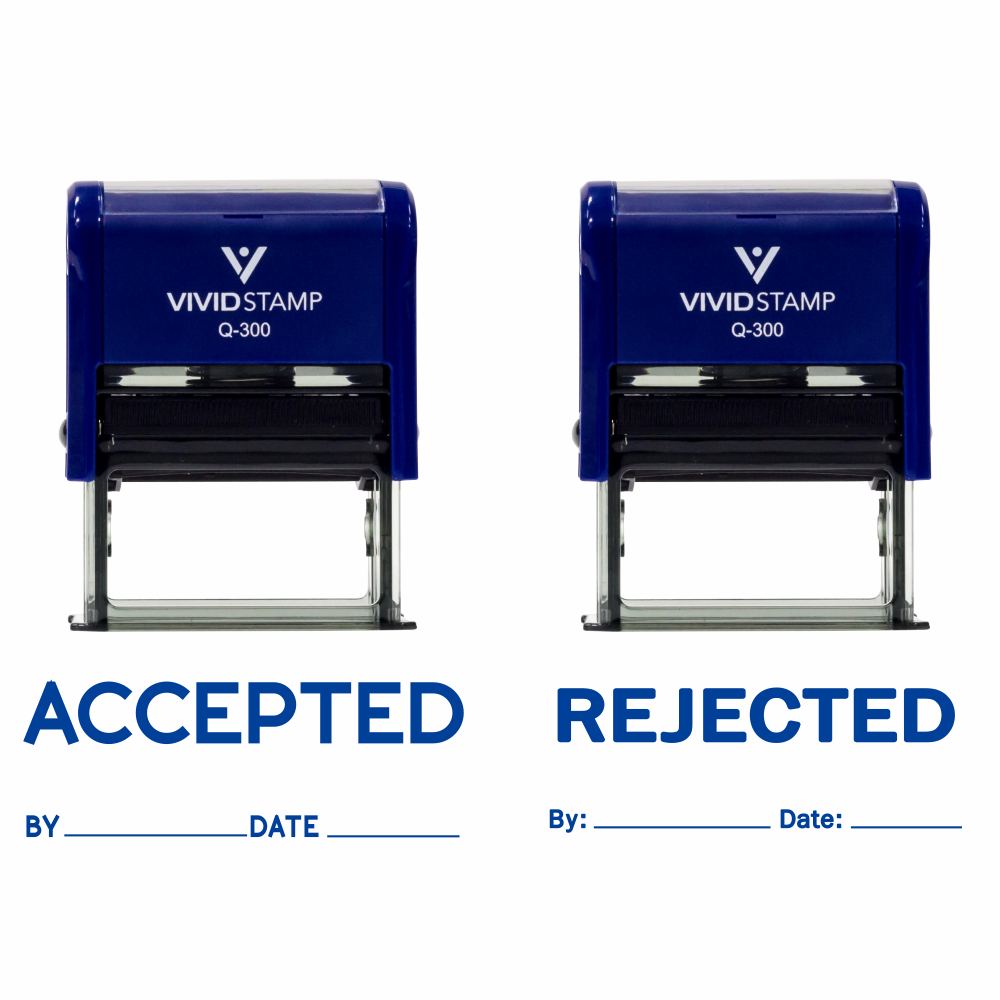Accepted / Rejected By Date Self Inking Rubber Stamp - 2 Pack