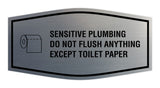 Fancy Sensitive Plumbing Do Not Flush Anything Except Toilet Paper Wall or Door Sign