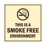 Signs ByLITA Square this is a smoke free environment Sign with Adhesive Tape, Mounts On Any Surface, Weather Resistant, Indoor/Outdoor Use
