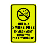 Portrait Round This Is A Smoke Free Environment Thank You For Not Smoking Sign