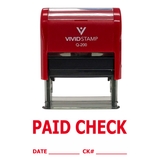 Paid Check W/ Date Ck# Line Self Inking Rubber Stamp