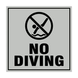Signs ByLITA Square No Diving Sign with Adhesive Tape, Mounts On Any Surface, Weather Resistant, Indoor/Outdoor Use