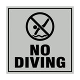 Signs ByLITA Square No Diving Sign with Adhesive Tape, Mounts On Any Surface, Weather Resistant, Indoor/Outdoor Use