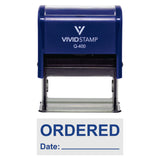 Ordered With Date Line Self-Inking Office Rubber Stamp