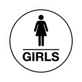 Signs ByLITA Circle Girls (female bathroom icon) Sign