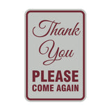Portrait Round Thank You Please Come Again Sign