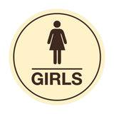 Signs ByLITA Circle Girls (female bathroom icon) Sign