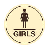 Signs ByLITA Circle Girls (female bathroom icon) Sign