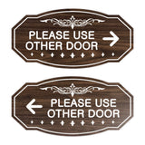 Victorian Please Use Other Door Sign Set
