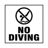 Signs ByLITA Square No Diving Sign with Adhesive Tape, Mounts On Any Surface, Weather Resistant, Indoor/Outdoor Use