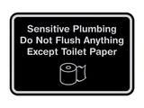 Classic Framed Sensitive Plumbing Do Not Flush Anything Except Toilet Paper Wall or Door Sign