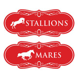 Designer Stallions and Mares, Restroom Wall or Door Signs (Set of 2)
