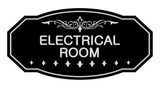 Black / Silver Victorian Electrical Room Sign