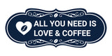 Designer All You Need is Love & Coffee Wall or Door Sign