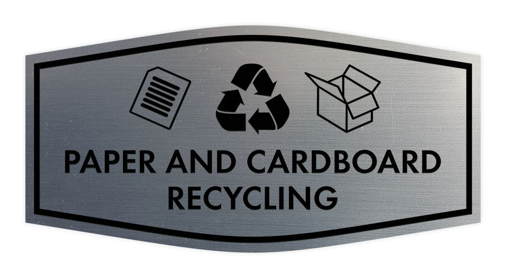 Fancy Paper and Cardboard Recycling Wall or Door Sign
