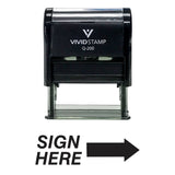 SIGN HERE Self Inking Rubber Stamp