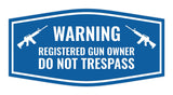 Fancy Warning Registered Gun Owner Do Not Trespass Sign