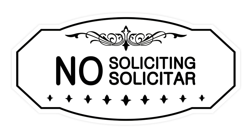 Victorian No Soliciting No Solicitar Sign
