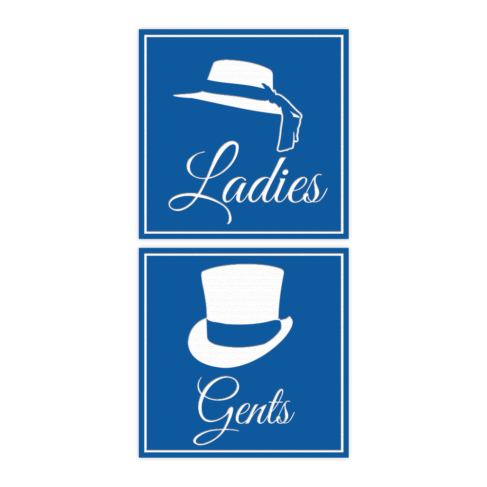 Signs ByLITA Square ladies and gents sign set with Adhesive Tape, Mounts On Any Surface, Weather Resistant, Indoor/Outdoor Use