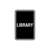 Portrait Round Library Sign