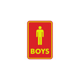 Portrait Round Boys Restroom Sign