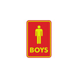 Portrait Round Boys Restroom Sign