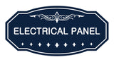 Navy Blue / White Victorian Electrical Panel Sign