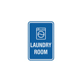 Blue Portrait Round Laundry Room Sign