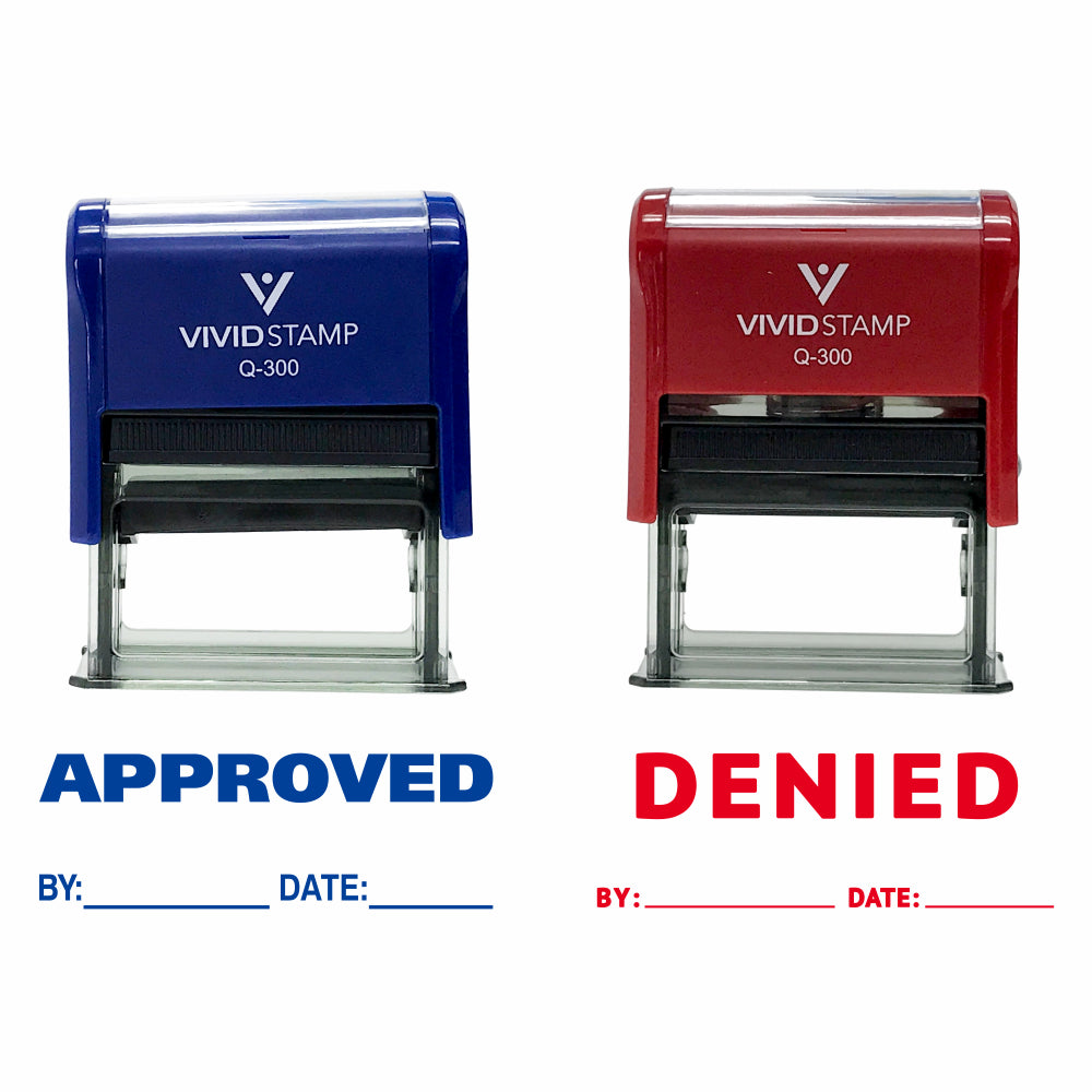 Approved / Denied By Date Self Inking Rubber Stamp - 2 Pack
