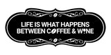 Designer Life is What Happens Between Coffee & Wine Wall or Door Sign