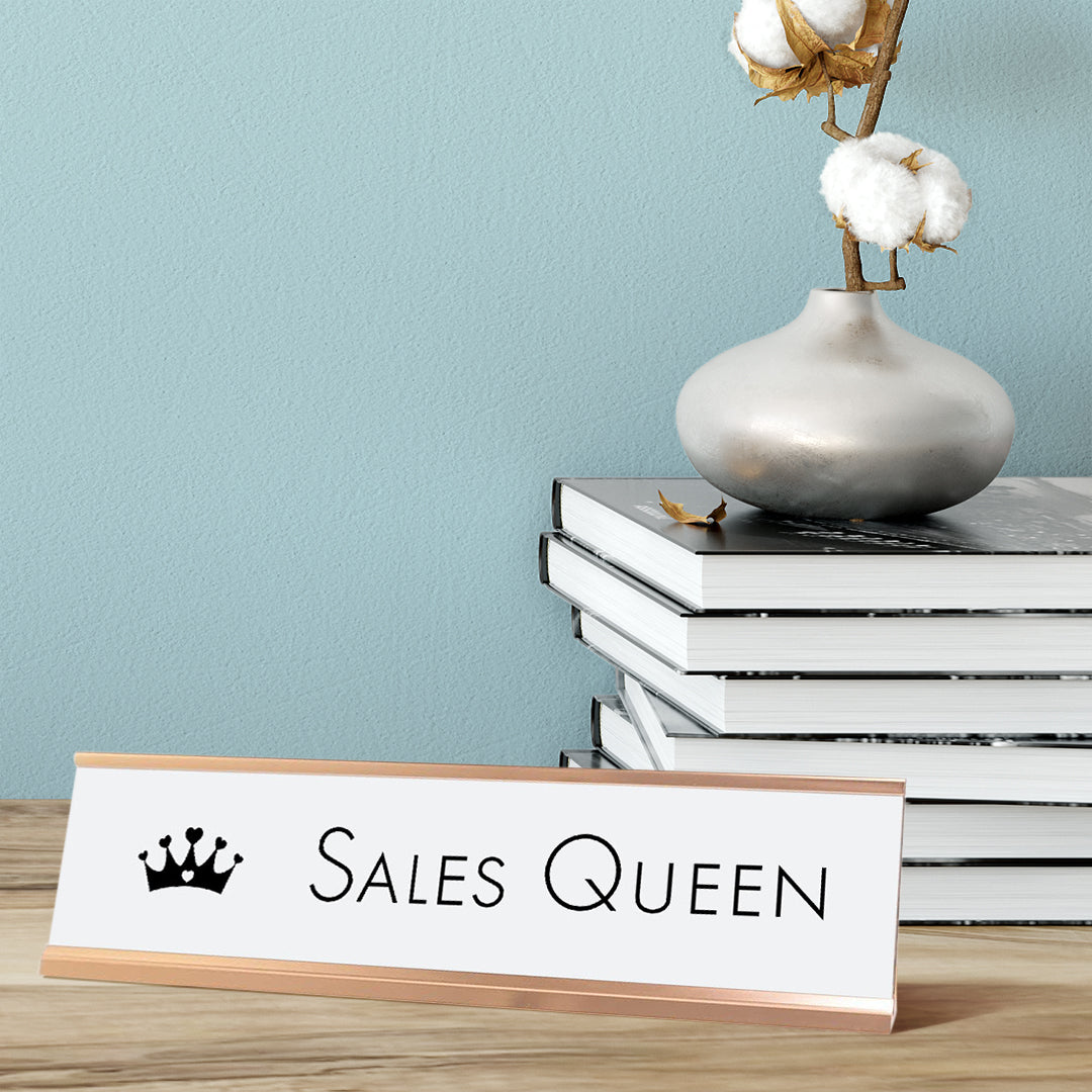 Sales Queen Desk Sign, novelty nameplate (2 x 8")