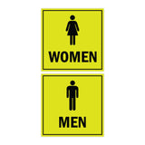 Signs ByLITA Square men women sign set with Adhesive Tape, Mounts On Any Surface, Weather Resistant, Indoor/Outdoor Use