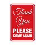 Portrait Round Thank You Please Come Again Sign