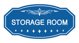 Blue / White  Victorian Storage Room Sign
