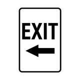 Portrait Round Exit Left Arrow Sign