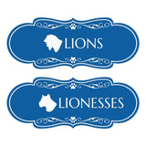 Designer Lions and Lionesses, Novelty Restroom (Set of 2) Wall or Door Signs