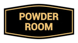 Black / Gold Signs ByLITA Fancy Powder Room Sign with Adhesive Tape, Mounts On Any Surface, Weather Resistant, Indoor/Outdoor Use