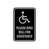 Portrait Round Please Ring Bell For Assistance Sign