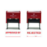Approved / Rejected By Date Self Inking Rubber Stamp - 2 Pack