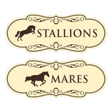 Designer Stallions and Mares, Restroom Wall or Door Signs (Set of 2)