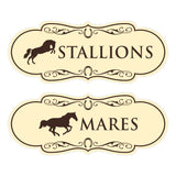 Designer Stallions and Mares, Restroom Wall or Door Signs (Set of 2)