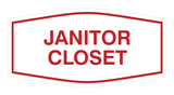 White / Red Fancy Janitor Closet Sign