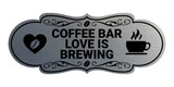 Designer Coffee Bar Love is Brewing Wall or Door Sign