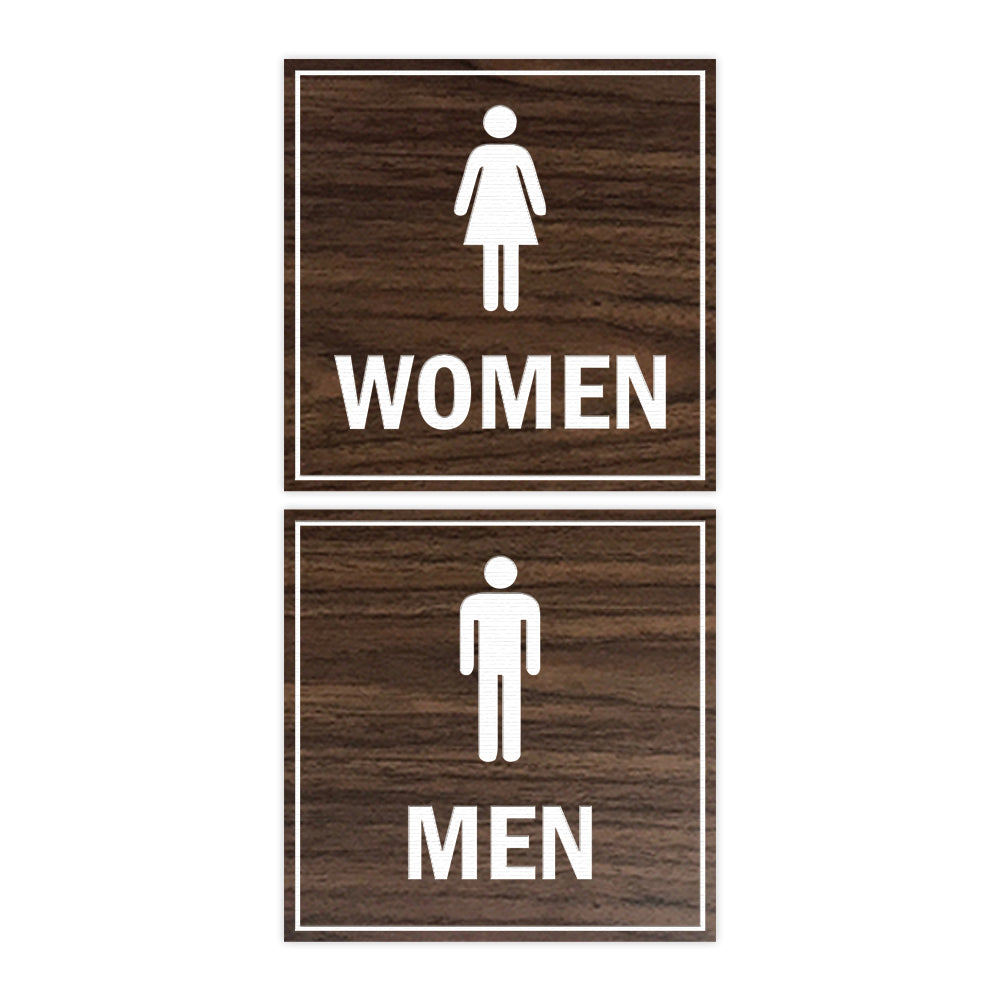 Signs ByLITA Square men women sign set with Adhesive Tape, Mounts On Any Surface, Weather Resistant, Indoor/Outdoor Use