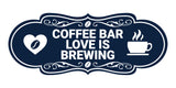 Designer Coffee Bar Love is Brewing Wall or Door Sign